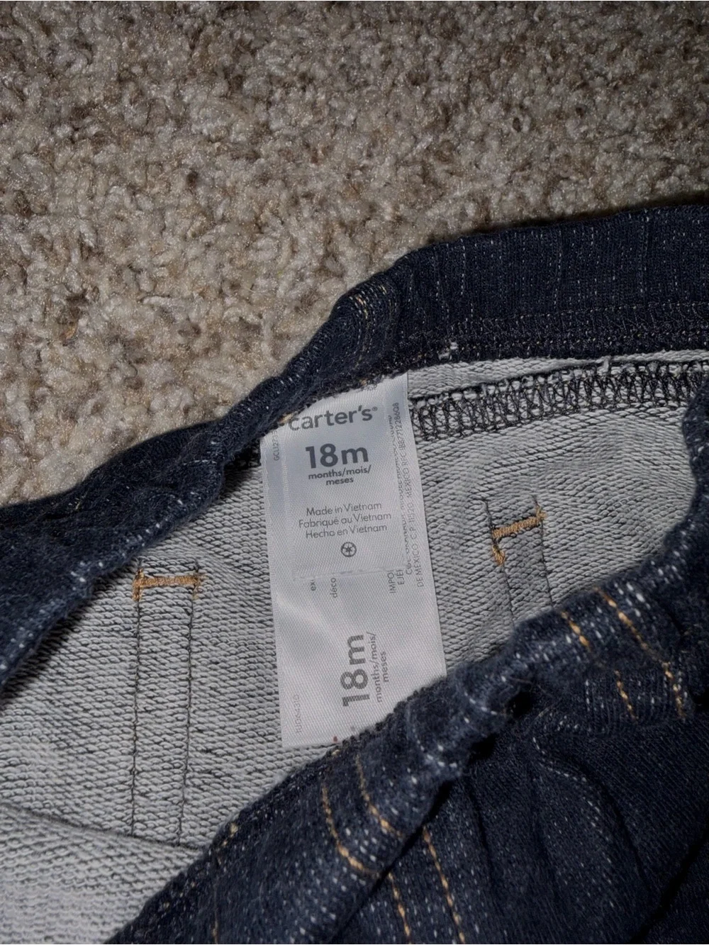 Carter's Dark Blue Denim Elastic Waist Pants